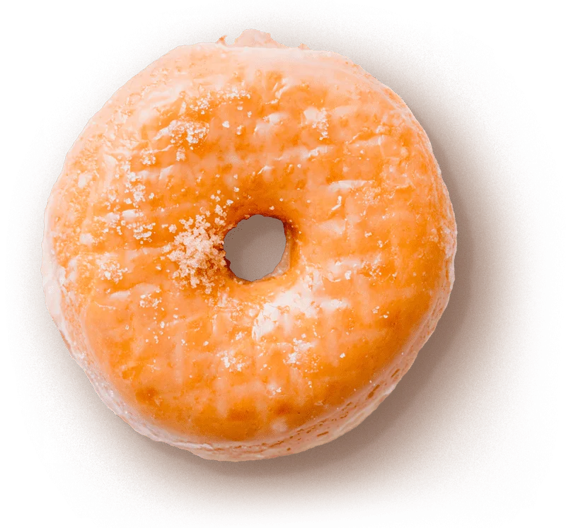 A donut on a white surface present on TrechRyde website a Software service provider.