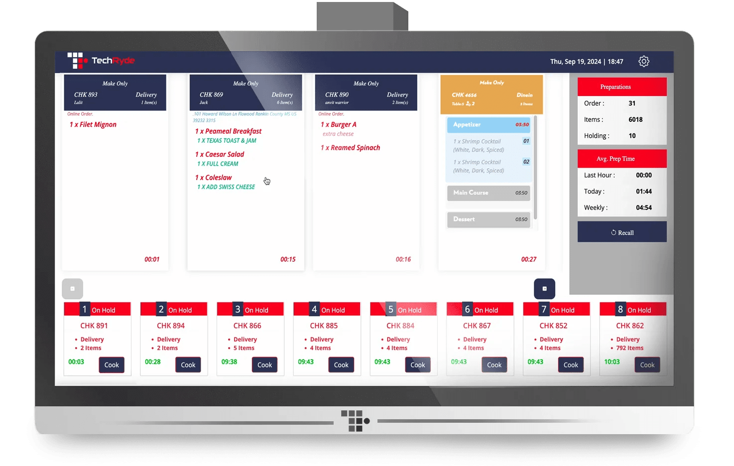 TechRyde’s Kitchen Display System (KDS)