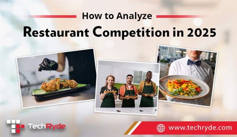 Infographic showing restaurant competition trends and digital transformation in 2025