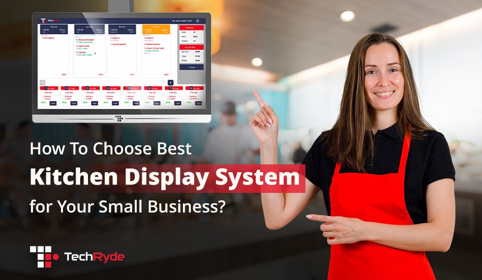 Kitchen staff using a digital kitchen display system to manage restaurant orders efficiently.